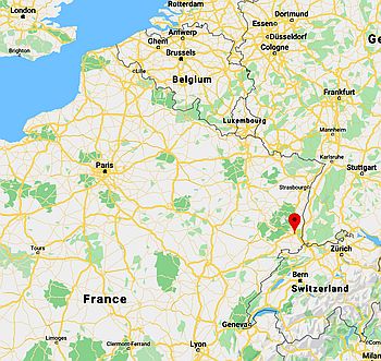 Mulhouse, ubicación en el mapa