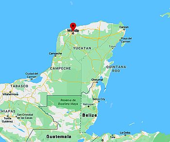 Mérida, ubicación en el mapa