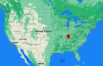 Nashville, ubicación en el mapa