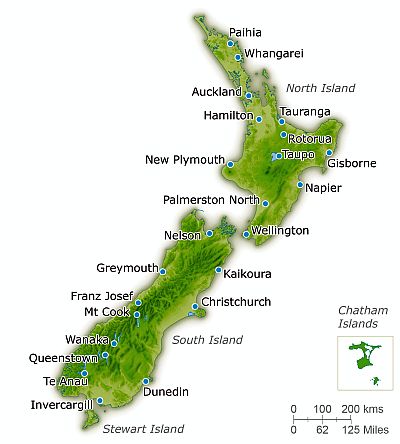 Mapa - Nueva Zelanda