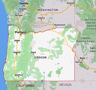 Oregon, mapa
