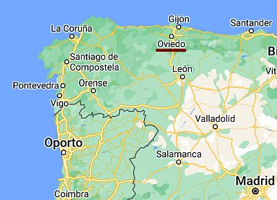 Oviedo, ubicación en el mapa