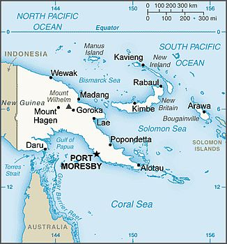 Mapa - Papúa Nueva Guinea