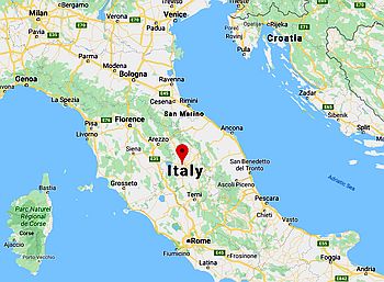 Perugia, ubicación en el mapa