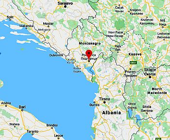 Podgorica, ubicación en el mapa