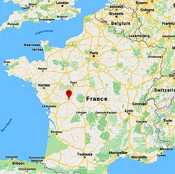 Poitiers, ubicación en el mapa