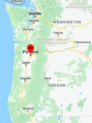 Portland (Oregon), ubicación en el mapa