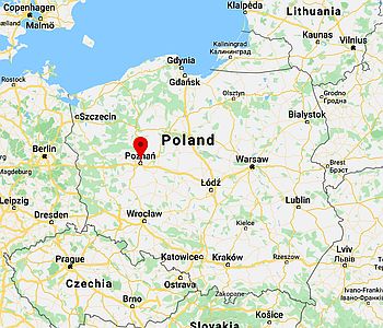 Poznan, ubicación en el mapa