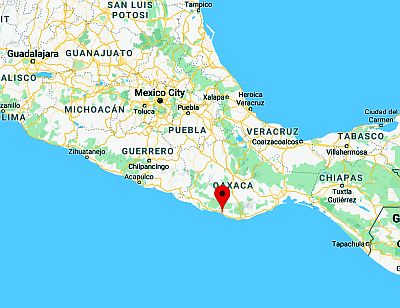 Puerto Escondido, ubicación en el mapa