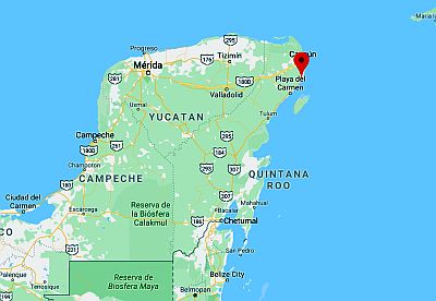 Puerto Morelos, ubicación en el mapa
