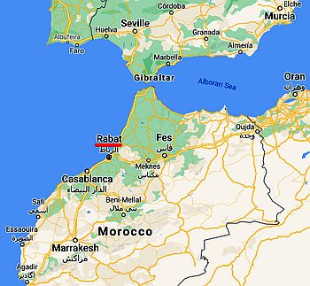 Rabat, ubicación en el mapa