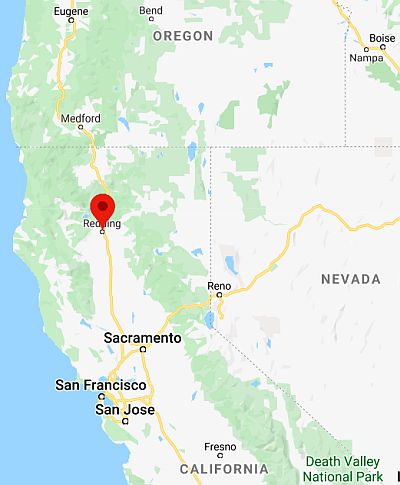 Redding, ubicación en el mapa