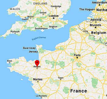 Rennes, ubicación en el mapa