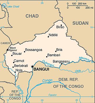 Mapa - República Centroafricana