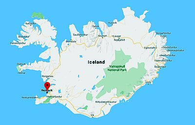 Reykjavik, ubicación en el mapa