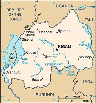 Mapa - Ruanda
