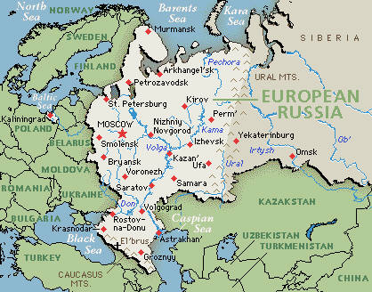 Mapa - Rusia Europea