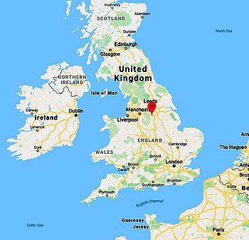 Sheffield, ubicación en el mapa