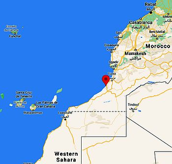 Sidi Ifni, ubicación en el mapa