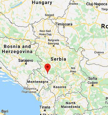 Sjenica, ubicación en el mapa