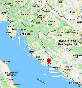 Split, ubicación en el mapa