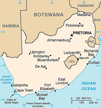 Mapa - Sudáfrica