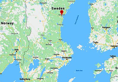Sundsvall, ubicación en el mapa
