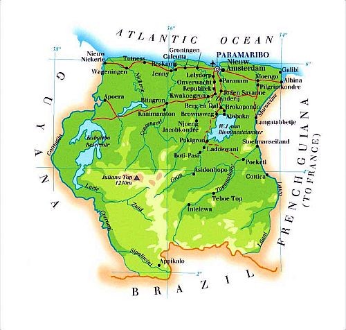 Mapa - Surinam