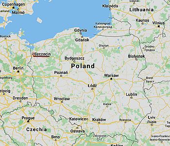 Szczecin, ubicación en el mapa