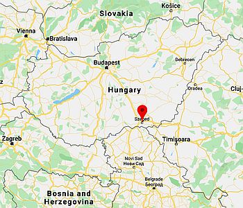 Szeged, ubicación en el mapa