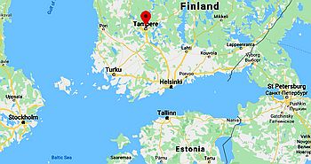 Tampere, ubicación en el mapa