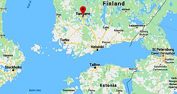 Tampere, ubicación en el mapa