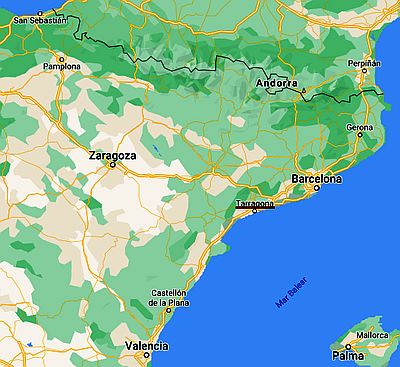 Tarragona, ubicación en el mapa