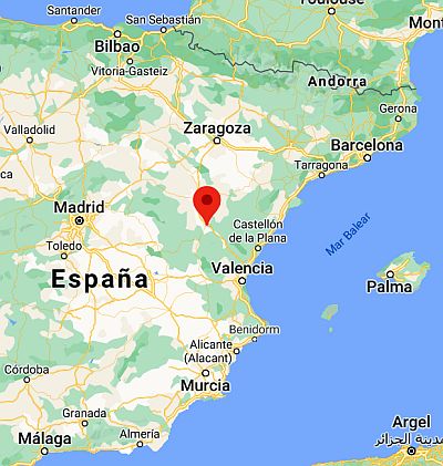 Teruel, ubicación en el mapa