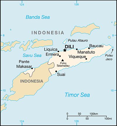 Mapa - Timor Oriental