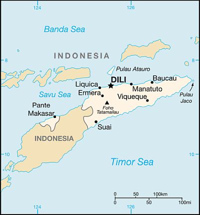 Mapa - Timor Oriental