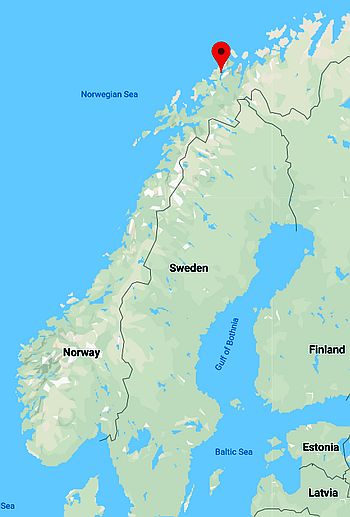 Tromso, ubicación en el mapa