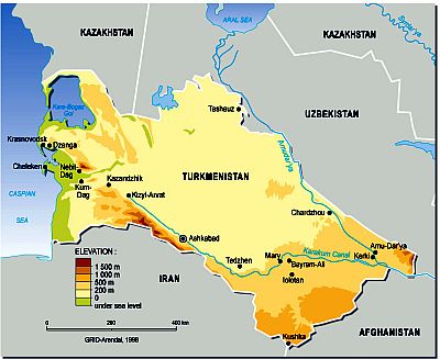 Mapa - Turkmenistán