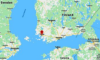 Turku, ubicación en el mapa