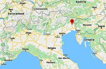 Udine, ubicación en el mapa