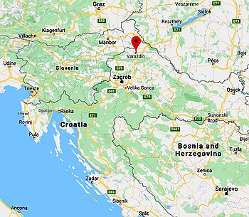 Varazdin, ubicación en el mapa