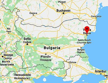 Varna, ubicación en el mapa