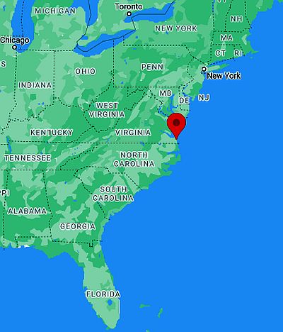 Virginia Beach, ubicación en el mapa