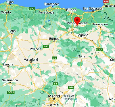 Vitoria-Gasteiz, ubicación en el mapa
