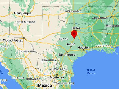 Waco, ubicación en el mapa