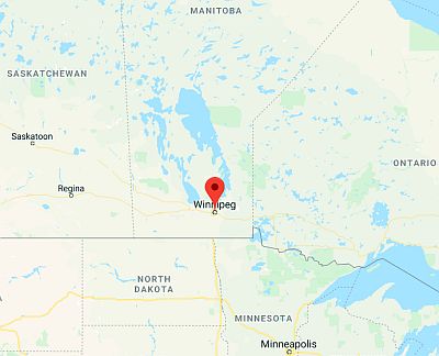 Winnipeg, ubicación en el mapa