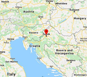 Zagreb, ubicación en el mapa