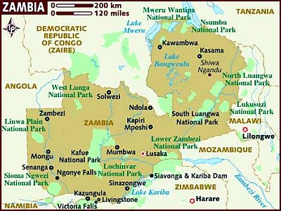 Mapa - Zambia