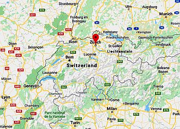Zúrich, ubicación en el mapa