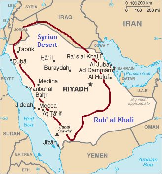 Arabia Saudita, clima de la meseta